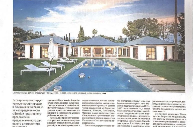 Diario Sur in Russian covers the Diana Morales Properties | Knight Frank Market Report 2019