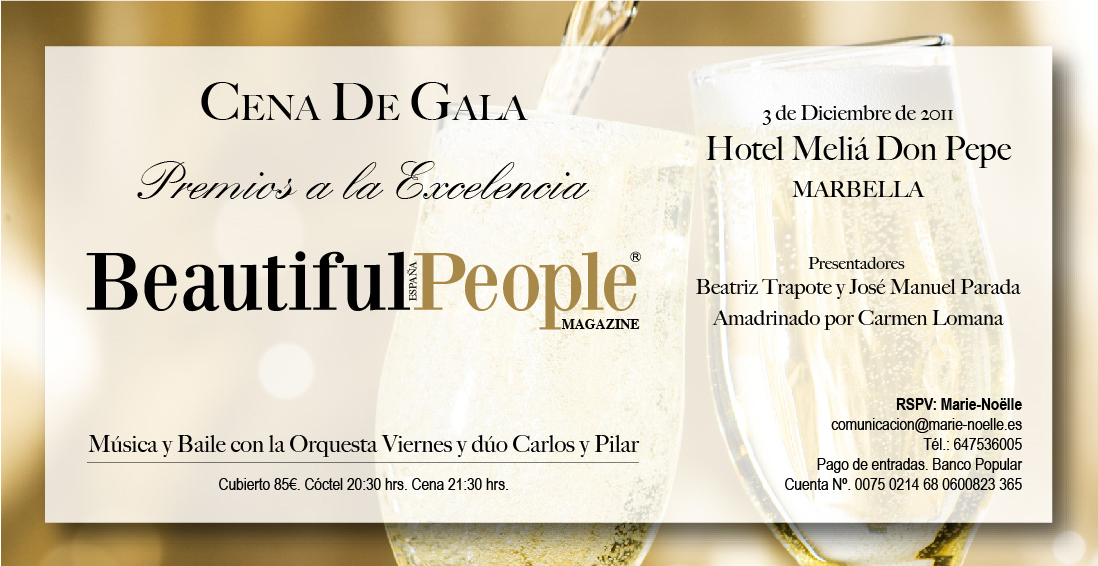 Cena de Gala Premios a la Excelencia, de BEAUTIFUL PEOPLE