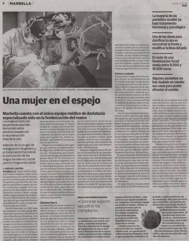 Reportaje sobre FACIAL TEAM en Diario SUR, Málaga