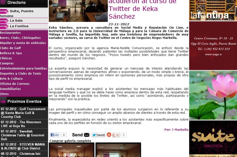 Curso de TWITTER – 21 de noviembre en REGUS