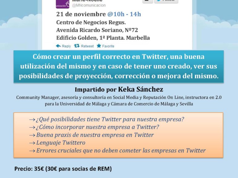 Curso de TWITTER – 21 de noviembre en REGUS