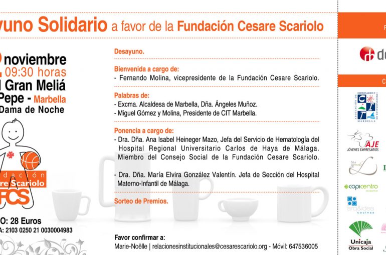 Desayuno Solidario a favor de la Fundación Cesare Scariolo en Marbella