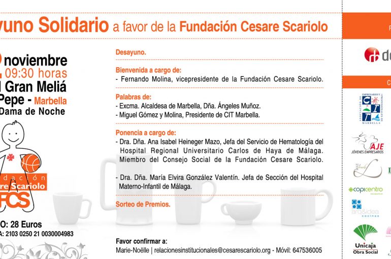 Petit déjeuner solidaire en faveur de la Fondation Cesare Scariolo à Marbella