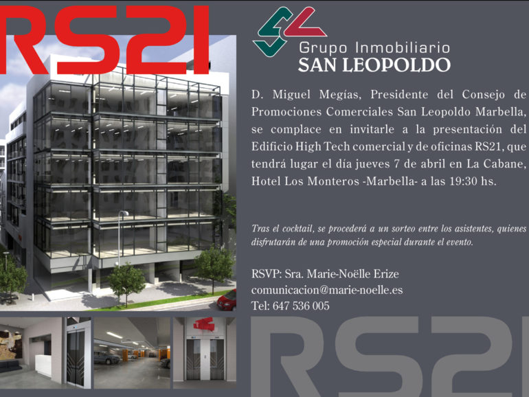 7 de abril: Presentación del Edificio High Tech RS21 en Marbella