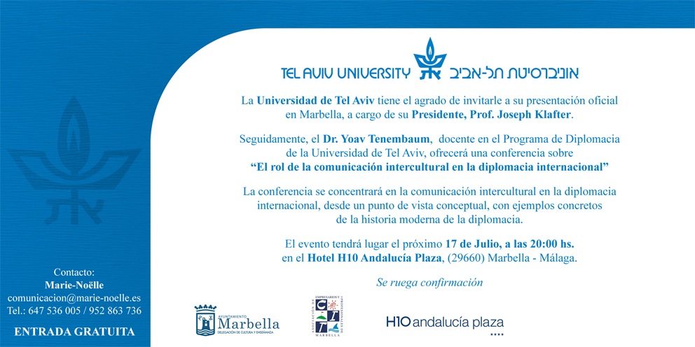 Conferencia de la Universidad de Tel Aviv en Marbella