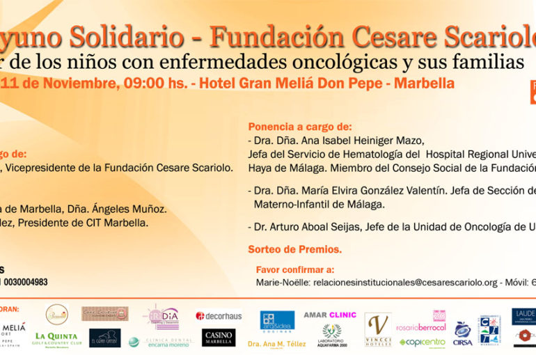 II Desayuno Solidario a favor Fundación Cesare Scariolo